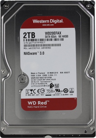 Жесткий диск 2Tb Western Digital <WD20EFAX> Red SATA 6Gbit/s, 5400 rpm, 256Mb /3.5