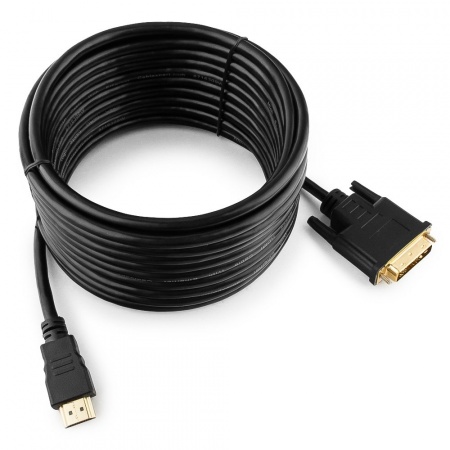 Кабель HDMI-DVI Gembird/Cablexpert 7.5 м, 19M/19M single link, позол.раз, экран (CC-HDMI-DVI-7.5MC) черный