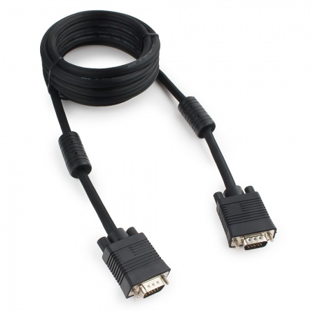 Кабель VGA 15M/15M Gembird (CC-PPVGA-10-B), черный, двойной экран, феррит.кольца, 3м