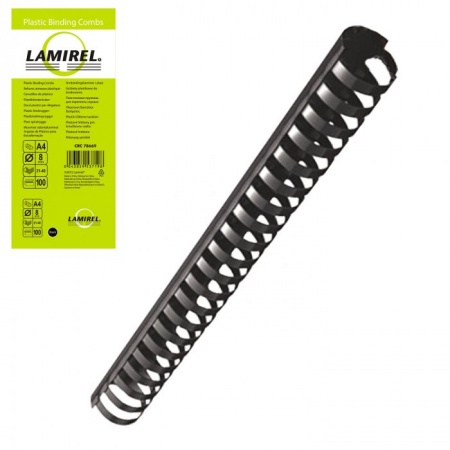 Пружина Lamirel 8 мм., пластик, (100 шт.) черные