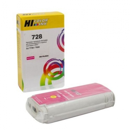 Картридж HP F9J66A Designjet T830/T730, Magenta (№728XL),130ml, совместимый, Hi-Black