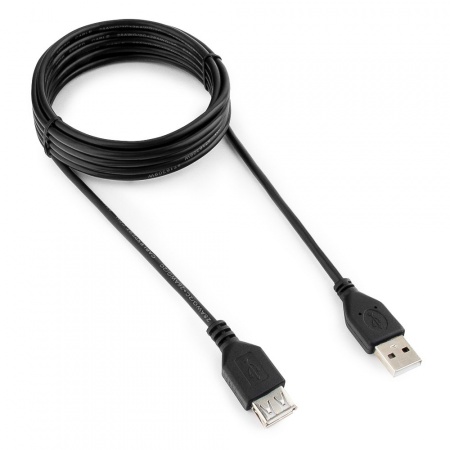 Кабель-удлинитель USB 2.0 Pro 3м Cablexpert, Am/Af, экран (CCP-USB2-AMAF-10) черный