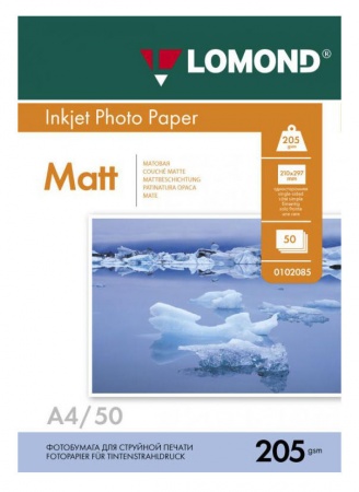 Бумага A4 Lomond для стр. принтера (205 г/м2) 50л. матовая, односторонняя (0102085)