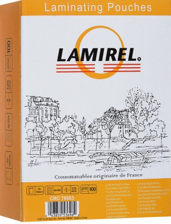 Пленка для ламинирования 75*105мм., 100л., 125мкр. Lamirel (LA-78663)