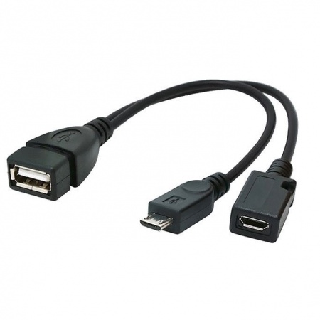 Кабель Gembird/Cablexpert USB 2.0, 0.15 м, AF-miniBM с доп. питанием [A-OTG-AFBM-04]