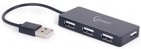 Разветвитель USB-хаб 2.0 Gembird UHB-U2P4-03, 4 порта, черный