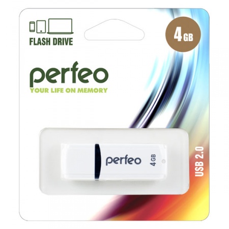 Память Flash Drive 4Gb USB 2.0 Perfeo C02 White