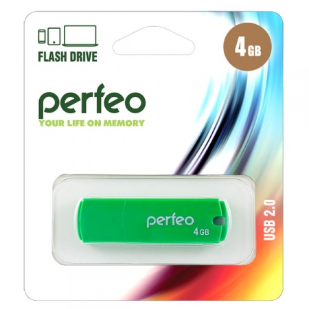 Память Flash Drive 4Gb USB 2.0 Perfeo C05 Green