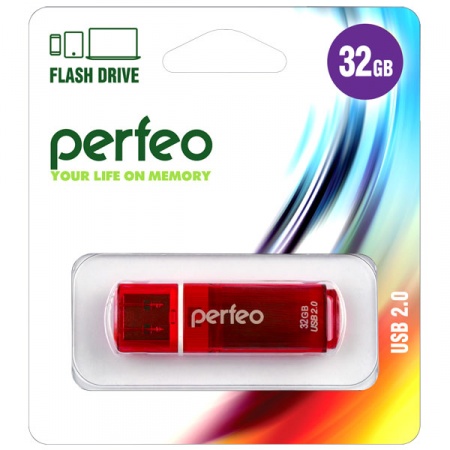 Память Flash Drive 32Gb USB 2.0 Perfeo C13 Red
