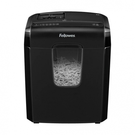 Уничтожитель док-ов Fellowes P-6C, DIN P-4 4х35мм, 6лст, 11лтр, скобы+пл.карты+скрепки,
