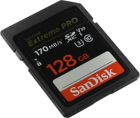 Карта памяти 128Gb SDXC SanDisk Extreme Pro V30 Class 10 (U3) UHS-I (SDSDXXY-128G-GN4IN)