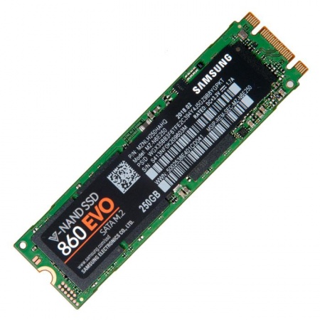 Накопитель SSD 250Gb Samsung 860 EVO (MZ-N6E250BW) M.2 2280, SATAIII, 6Gb/s, 550/520Mb/s, 3D TLC)