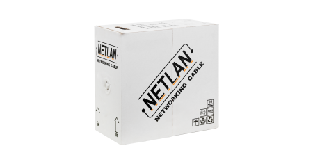 Кабель U/UTP NETLAN (CCA-UU004-5E-PVC-GY) 4пары,Кат5e,100МГц, однож, омедн(CCA),внутр,PVC,серый 305м