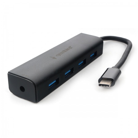 Разветвитель USB-хаб Gembird UHB-C364, 4 порта, USB 3.0, Type-C, с доп питанием
