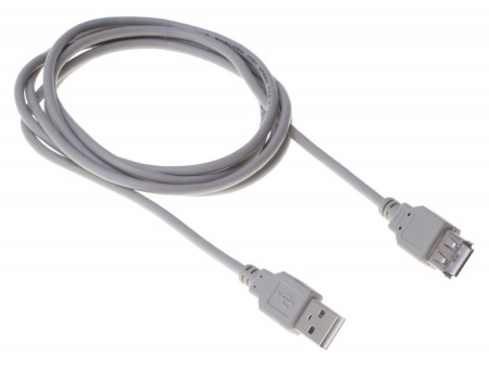 Кабель удлинитель Buro USB 2.0, 1.8 м, Am/Af (BHP RET USB_AF18) серый, блистер