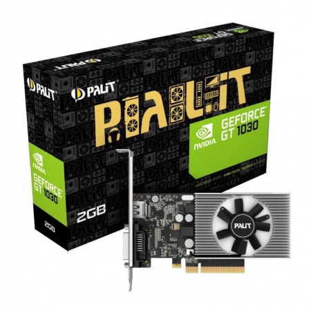Видеокарта 2Gb PCI-E, DDR4, Palit GT1030 PA-GT1030 2GD4 NV (GT1030/64bit//DVI/HDMI/HDCP/LP)
