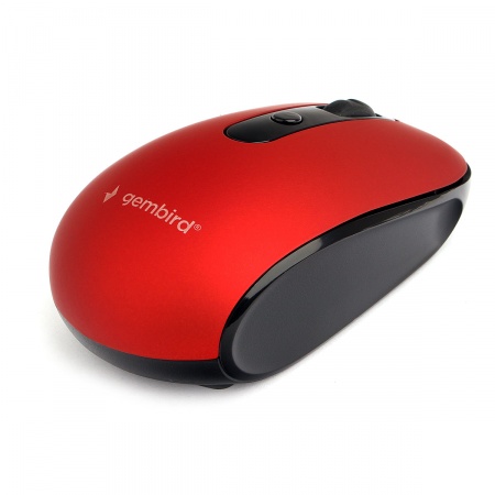 Мышь беспроводная Gembird MUSW-355-R, 2.4ГГц, красный, бесшумный клик, 3 кнопки+колесо-кнопка, 1600 DP
