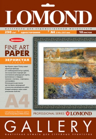 Бумага A4 Lomond  (0912341) 10л. 290гр./м2, зернистая, грубая, односторонняя, архивная