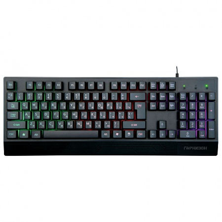 Клавиатура игровая Гарнизон GK-210G, USB, 1.5м, черный, подсветка