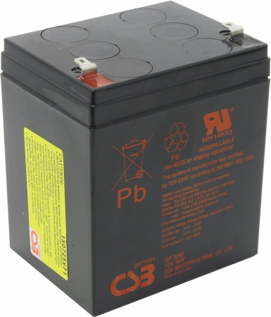 Аккумулятор 12V-4.5Ah CSB GP1245 (ДхШхВ 92.8х69.9х102мм) 1.66 кг