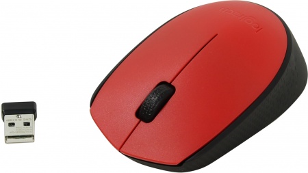 Мышь беспроводная Logitech M171 <USB, 1000 dpi, Red-Black> [910-004641]