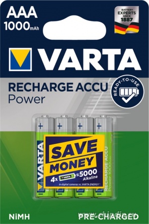 Аккумулятор Varta 05703(HR03/AAA)/1000mAh, 1.2V, Ni-MH (4 шт. упаковка)