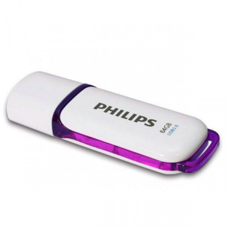 Память Flash Drive 64Gb USB 3.0 Philips SNOW3.0 (FM64FD75B/97) белый/фиолетовый