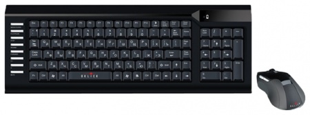 Комплект клавиатура + мышь беспроводной Оклик 220M USB, 10 м, черный, тонкая(slim)