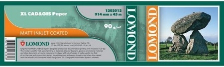 Бумага A0 Lomond матовая, рулон 914мм*45м, 90 гр/м2 (1202012)