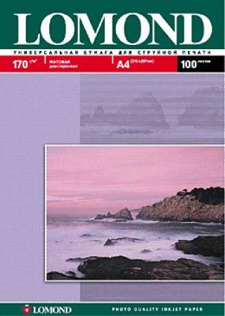 Бумага А4 Lomond для струйного принтера (170 г/м2) 25л. матовая, двусторонняя (0102032)