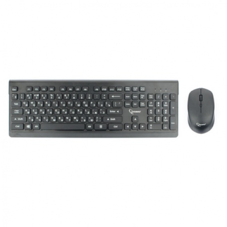 Комплект клавиатура + мышь беспроводной Gembird KBS-7200 <USB, 1600 dpi, до 10 м, Black>