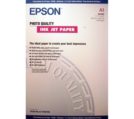 Бумага A3 Epson (C13S041068) Photo Quality Ink Jet Paper, 100 листов, 102 г/м2