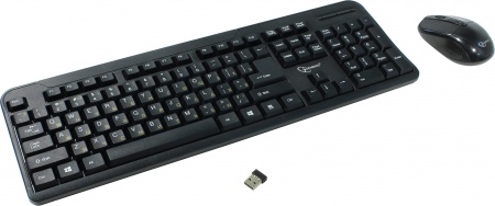 Комплект клавиатура + мышь беспроводной Gembird KBS-7002 <USB, 1600 dpi, до 10 м, Black>