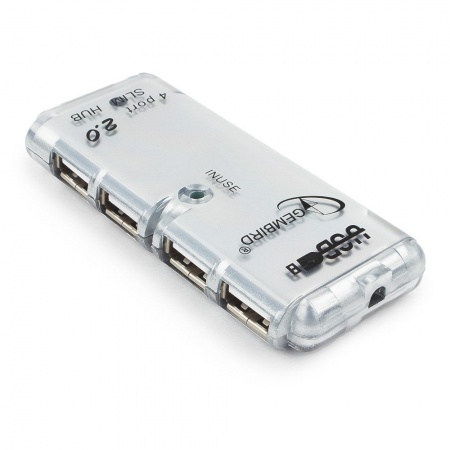 Разветвитель USB-хаб 2.0 Gembird UHB-C244, 4 порта, серебро