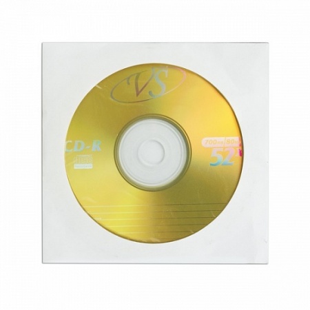 Диск CD-R 700 MB VS, 52-х, бумажный конверт