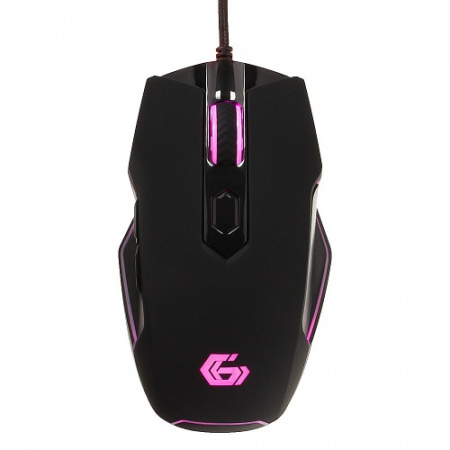 Мышь игровая Gembird MG-740, USB, черный, сенсор Avago, 4000 DPI, 5 кнопок+колесо-кнопка, сменные ножки, подсветка 16млн. цветов, программное обеспечение, кабель тканевый 1.7м