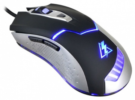 Мышь проводная Оклик 875G ELECTRO USB, 2400 dpi, 1.8м, игровая, черный/серебро