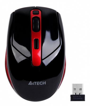 Мышь беспроводная A4Tech G11-590FX-2 USB, 2000 dpi, 15 м, черный/красный