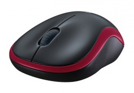 Мышь беспроводная Logitech M185 <USB1.1,1000 dpi, красный> (910-002240)