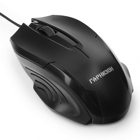 Мышь проводная Гарнизон GM-110, USB, чип- Х, черный, 800 DPI, 2кн.+колесо-кнопка
