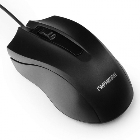 Мышь проводная Гарнизон GM-115, USB, чип- Х, черный, 800 DPI, 2кн.+колесо-кнопка