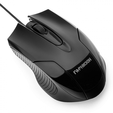 Мышь проводная Гарнизон GM-210, USB, чип- Х, черный, 1000 DPI, 2кн.+колесо-кнопка
