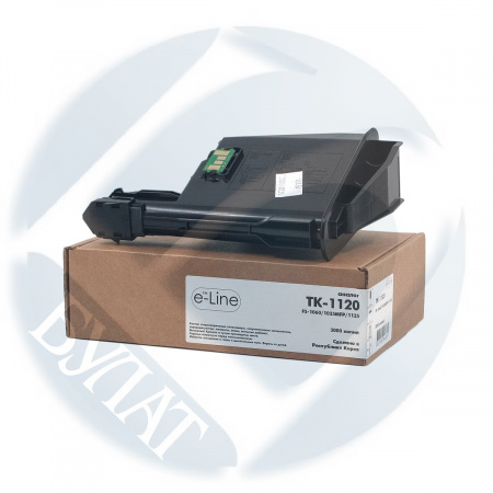 Тонер-картридж Kyocera TK-1120, FS-1060DN/1025MFP/1125MFP, 3 000 копий, туба + чип, e-Line