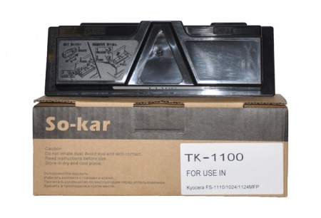 Тонер-картридж Kyocera FS-1024MFP/1124MFP/1110 (TK-1100) + чип, 2100 копий, So-kar