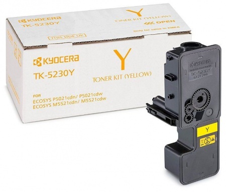 Тонер-картридж Kyocera ECOSYS P5021cdn/cdw, M5521cdn/cdw (TK-5230Y) 2200 копий, yellow, оригинал
