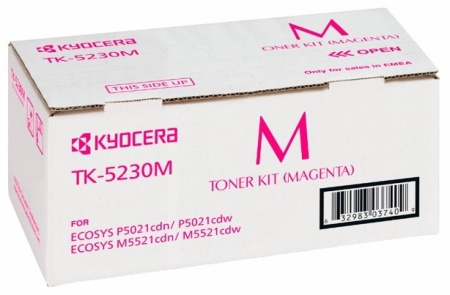 Тонер-картридж Kyocera ECOSYS P5021cdn/cdw, M5521cdn/cdw (TK-5230M) 2200 копий, magenta, оригинал
