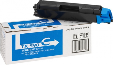 Тонер-картридж Kyocera FS-C2026MFP/C2126MFP/C5250 (TK-590C) Cyan , 5000 стр., оригинал