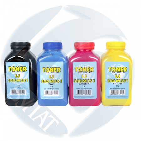 Тонер HP CLJ Pro 300/400 M351/375/451/475/Pro M476 MPF (БУЛАТ), 75 гр., жёлтый