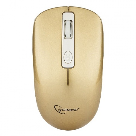 Мышь беспроводная Gembird MUSW-400-G, 2.4ГГц, розовый/золотой, бесшумный клик, 3 кнопки+колесо-кнопк