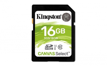 Карта памяти 16Gb SDHC Kingston Canvas Select Class 10 UHS-I U1 (SDS/16GB)